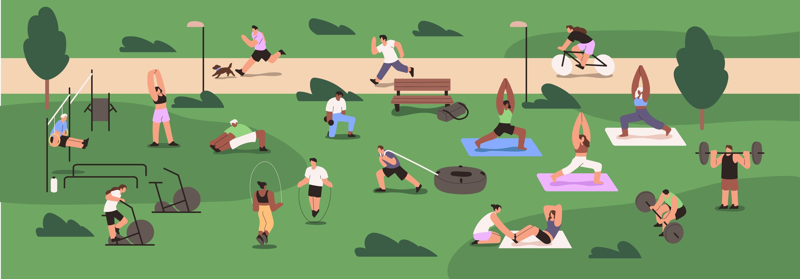 People,Do,Street,Workout,In,City,Park.,Active,Men,And Article Cover